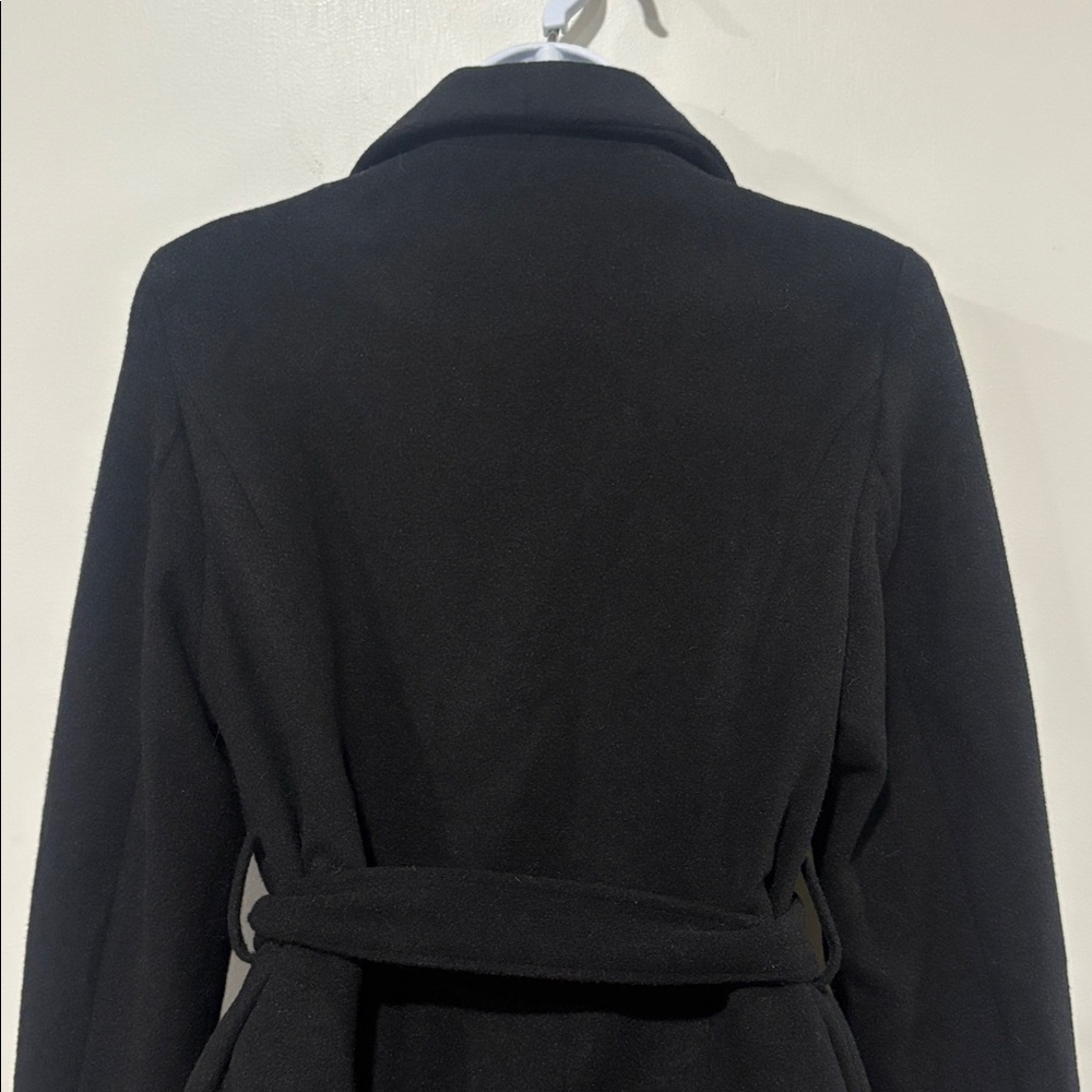 Love Tree Black Soft Knit Trench Cardigan Winter Wrap Coat Size Medium - Picture 7 of 11